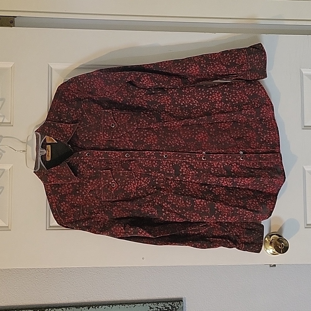Wrangler Black and Red Snap Up Western Shirt